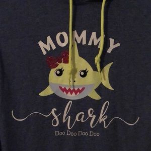Baby Shark Mommy Long Sleeve Hooded T-Shirt